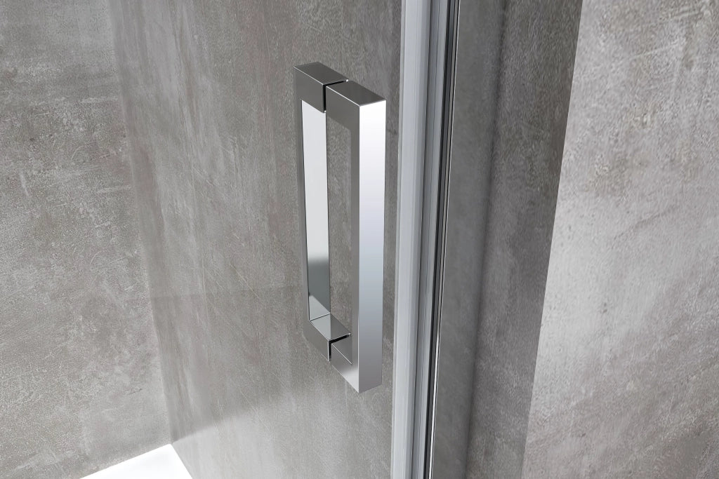 Porta doccia vetro 6 mm per installazione in nicchia Altezza 190 cm installazione reversibile cm 135-140