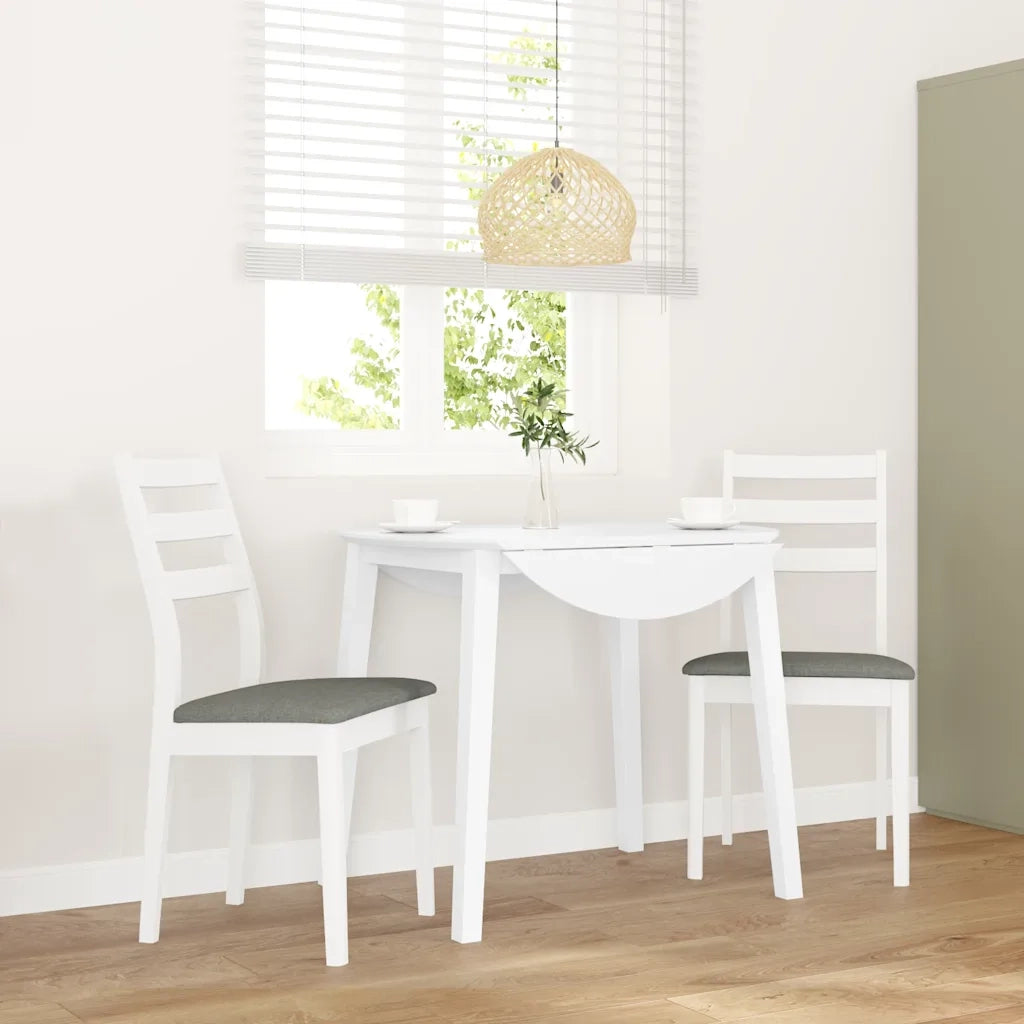 Sedie da Pranzo con Cuscini 2 pz | Sedie da cucina Bianco Legno Massello di Hevea