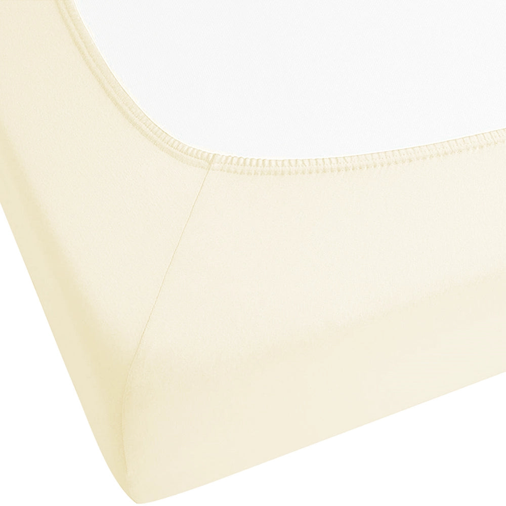 Lenzuolo con angoli cotone giallo 180 x 200 cm con bordi elastici modello classico a tinta unita camera da letto classica