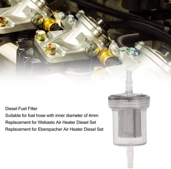 Filtro a carbone per diesel 8 pezzi - Filtro sostitutivo per Webasto/Eberspacher - Protezione del sistema di alimentazione - Materiale robusto - Lunga durata - Filtro per diesel