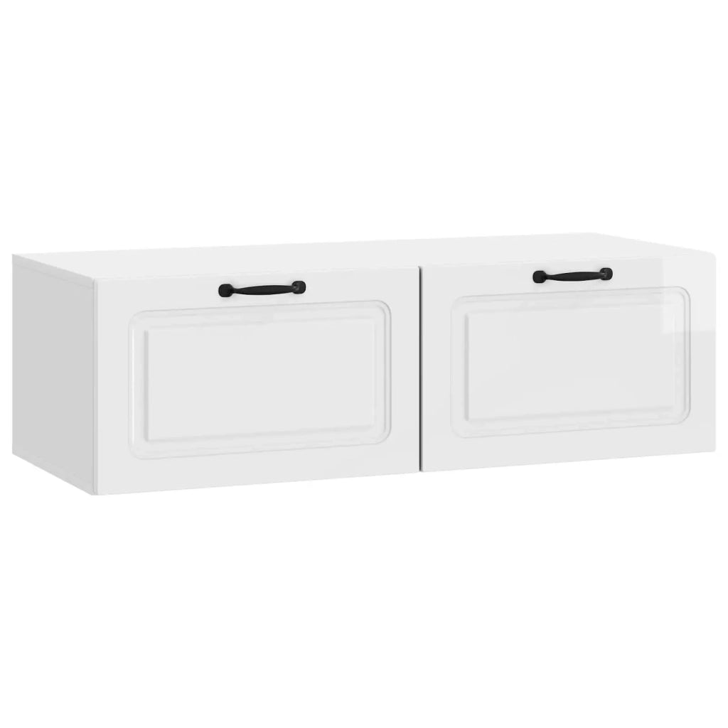 Mobile TV da Muro | Armadietto TV | Mobile Porta TV Bianco Lucido 98 x 41 x 30 cm