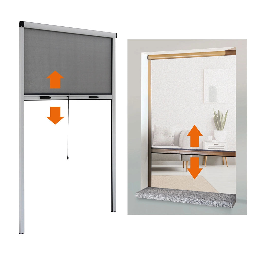 Zanzariera a Rullo per Finestra Flash Misure Personalizzabili Formato: 80x160 mm, Colore: Bronzo