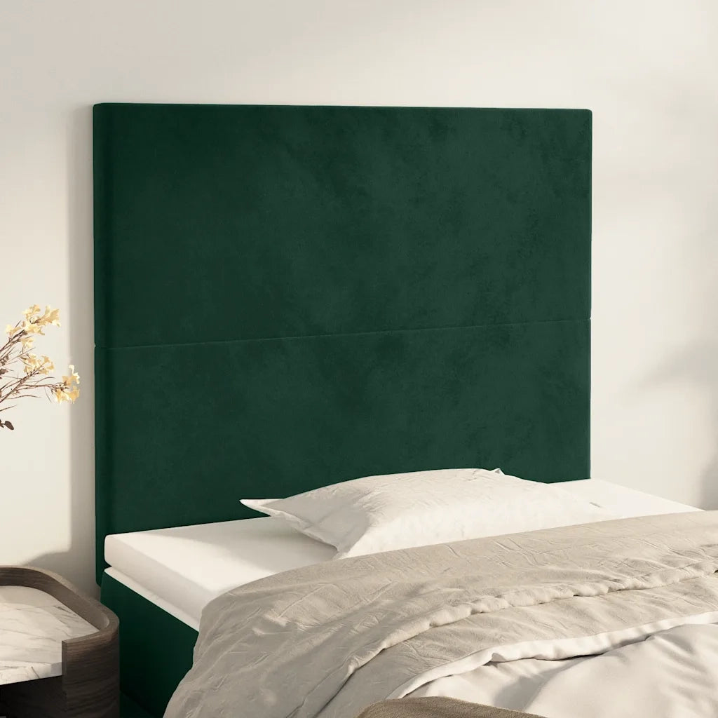 Testiera Verde Scuro 90x5x118/128 cm Velluto 3116091