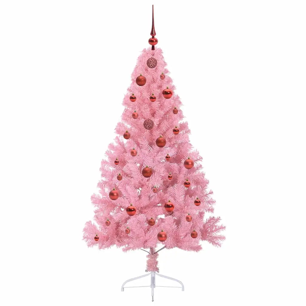 Albero di Natale | Decorazioni natalizie artificiale con luci integrate Rosa 150 cm PVC