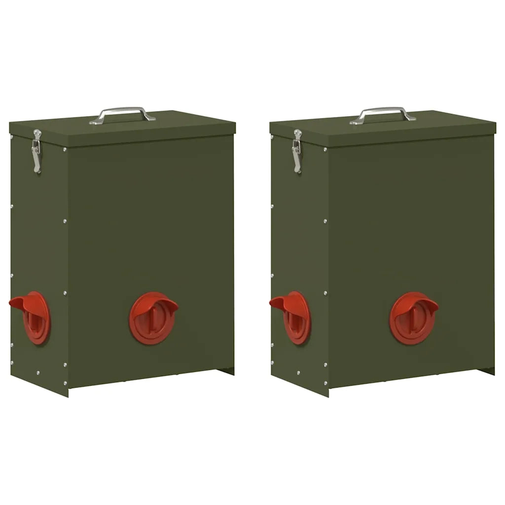 Feeder per pollo 2 pz Verde oliva 32,5 x 20,5 x 43 cm CFW1887879