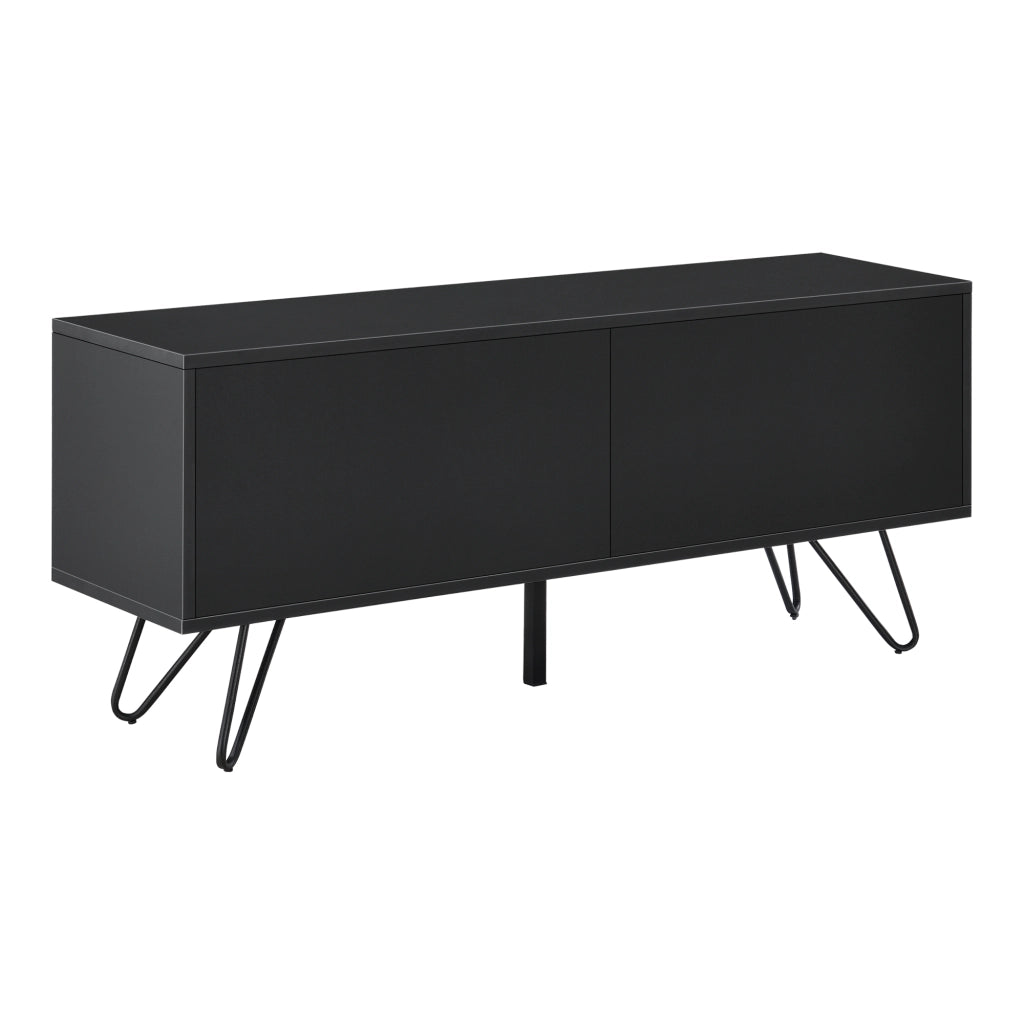 Comò con 2 Ante - Apertura Push-to-Open, Gambe in Metallo - Mobiletto Multiuso per Camera/Ufficio (AxLaxP) 46,5 x 110 x 30 cm - Mobile Porta TV con Supporto fino a 20 kg - Nero