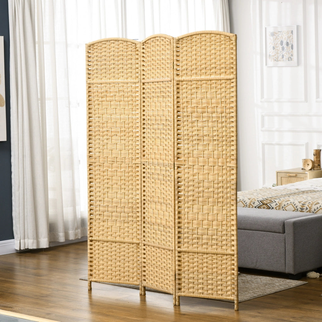 Paravento 3 Pannelli Legno Naturale ¨C Xylo ¨C Divisorio Pieghevole 135x180 cm