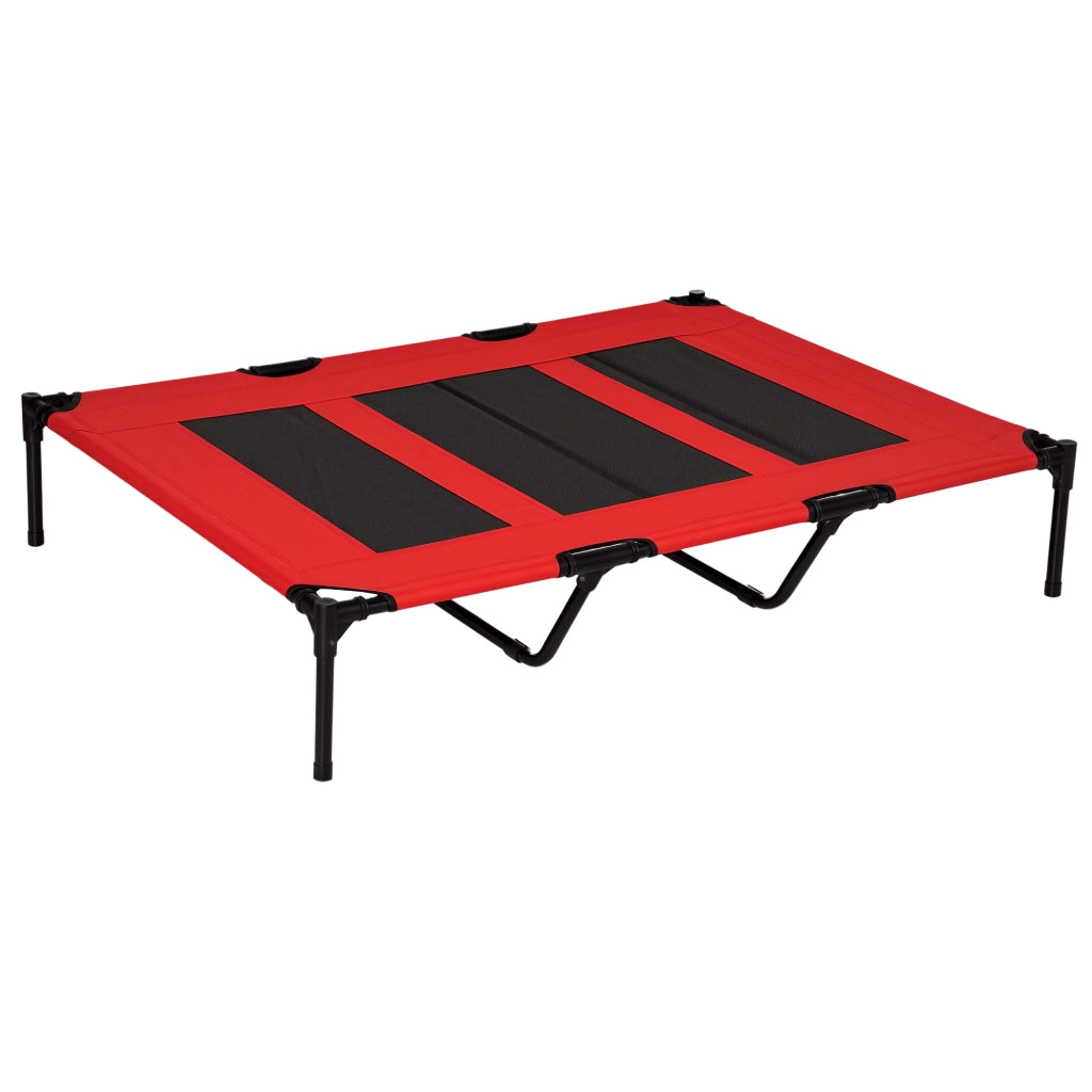 Letto per Cane Pieghevole Esterno ¨C Zephmum ¨C Rosso Nero 122x92x23 cm