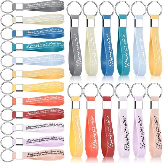 Sostegno per Chiavi in Silicone - 24 Pezzi - Citazioni Ispiratrici - Regalo per Collegamenti - Lavoro di Squadra - Ringraziamento - 4,72 x 0,47 cm - Sostegno per Chiavi Motivante