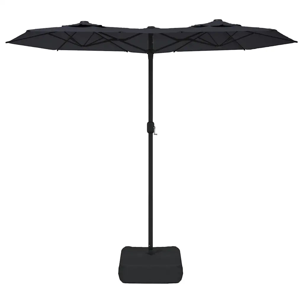 Ombrellone a Doppia Testa Nero 316x145 cm 362967