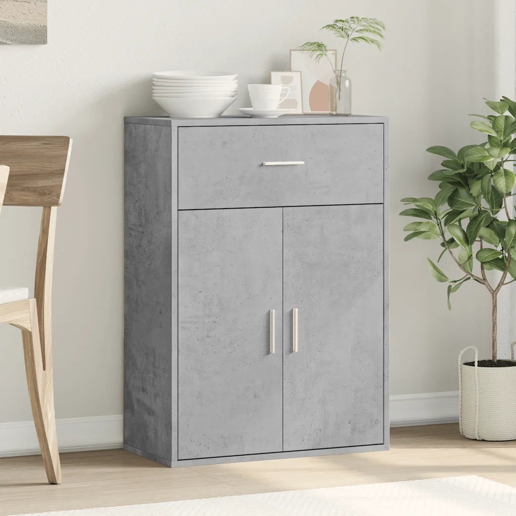 Credenza-Buffet-Armadio da cucina Grigio Cemento 60x30x84 cm in Legno Multistrato