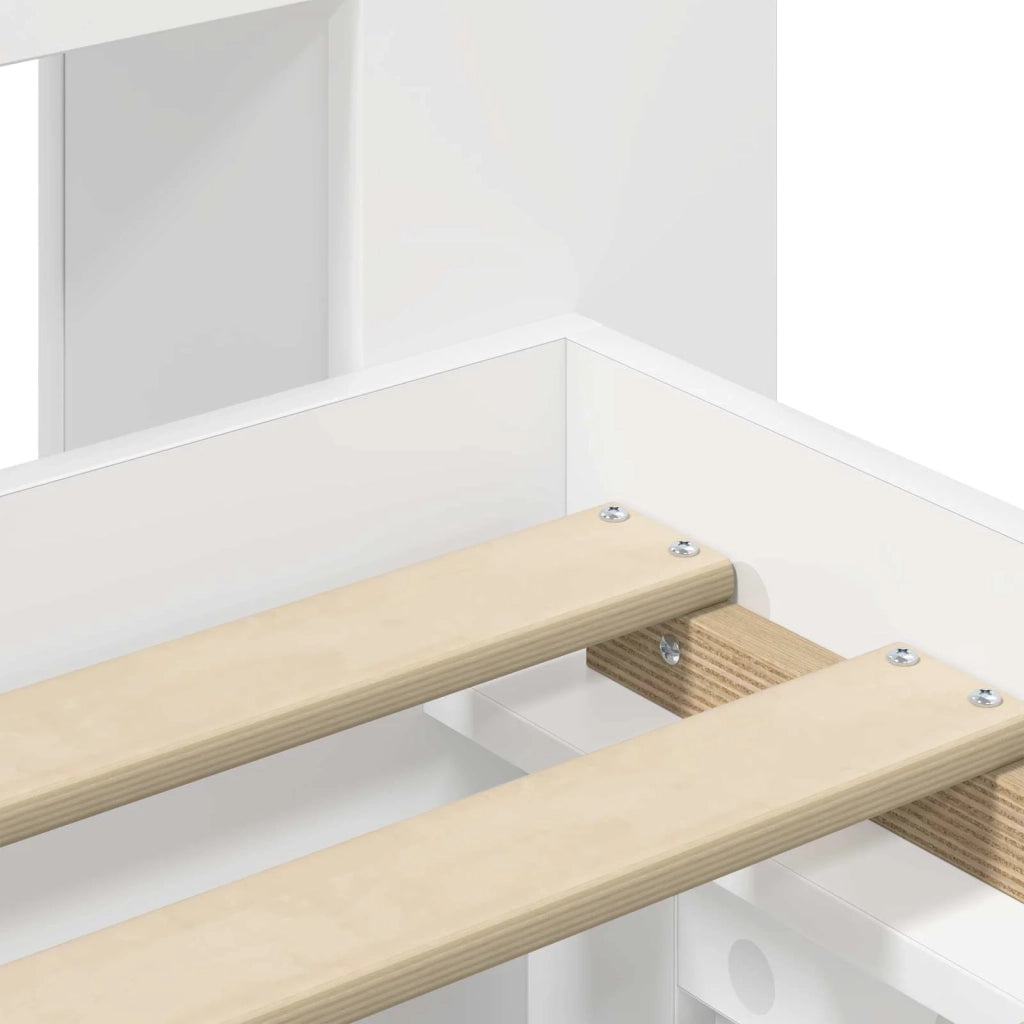 Struttura del letto con stoccaggio e testata Bianco 80 x 200 cm 3434003