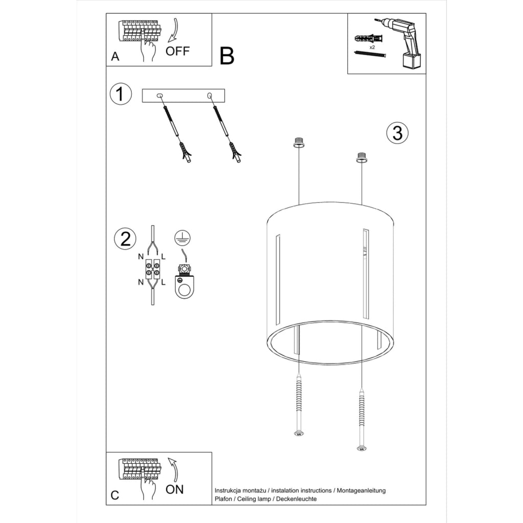 Lampada da soffitto INEZ nero