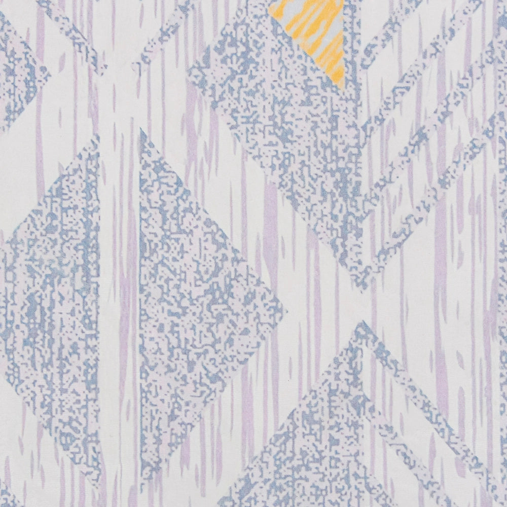 Tappeto grigio con motivo geometrico a pelo corto in poliestere giallo 140 x 200 cm