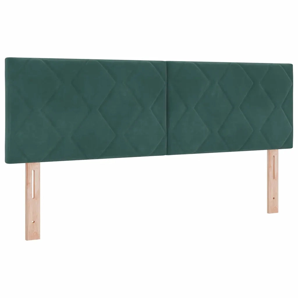 Testiera | Testata LED Verde Scuro 144 cm Velluto