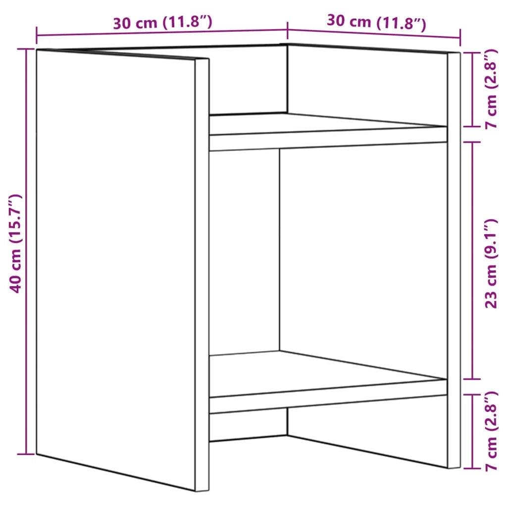 Supporto per piante | Sostegno per piante con lo scaffale Rovere Nero 30 x 30 x 40 cm