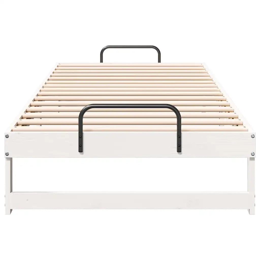 Letto singolo | Letto per adulti | Struttura del letto Bianco 100 x 220 cm Pino massello