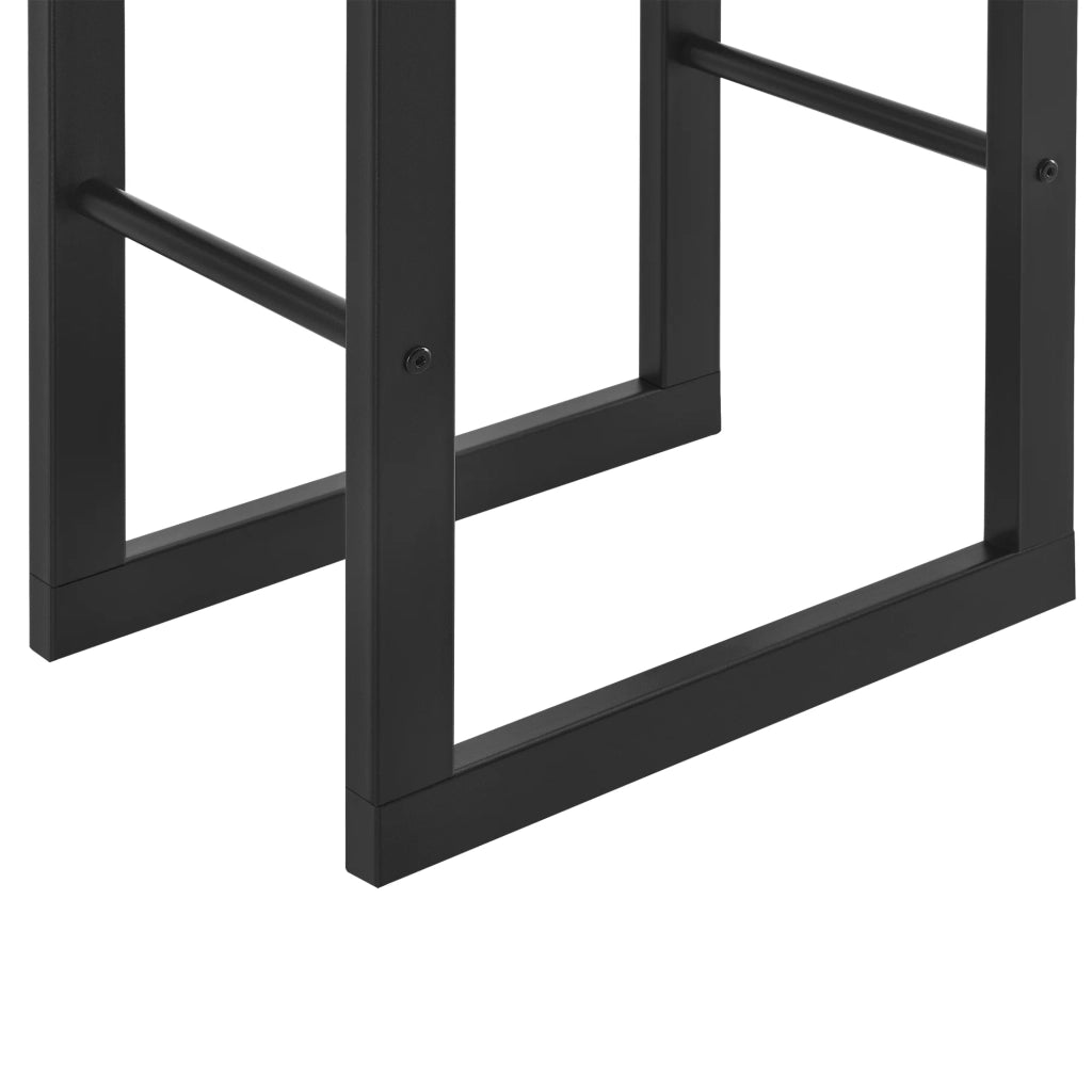 Portalegna per uso interno/esterno portalegna di design supporto per legna da ardere acciaio 80 x 25 x 100 cm nero 03_0006302