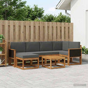 Set di divani da esterno 7 pz Naturale e Antracite 3385363