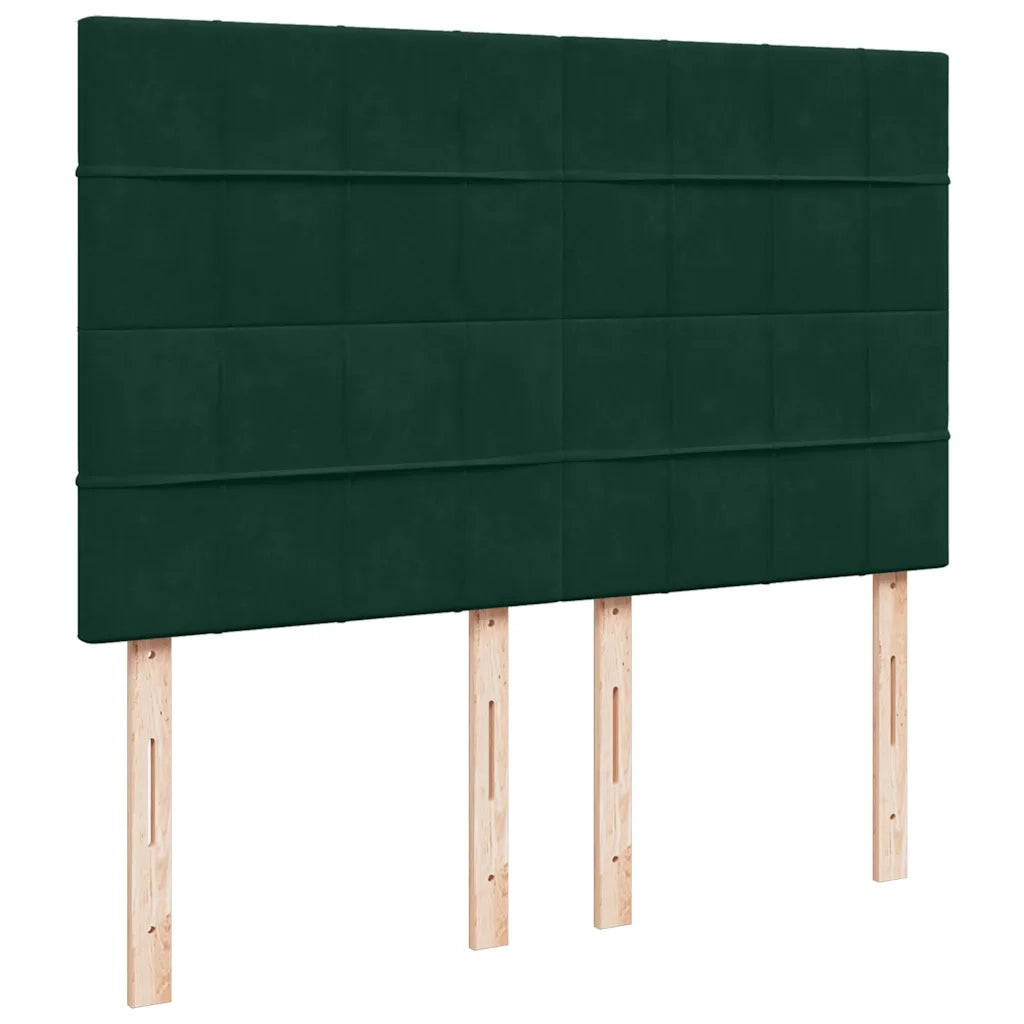 Giroletto a Molle con Materasso Verde Scuro 140x190 cm Velluto 3292337