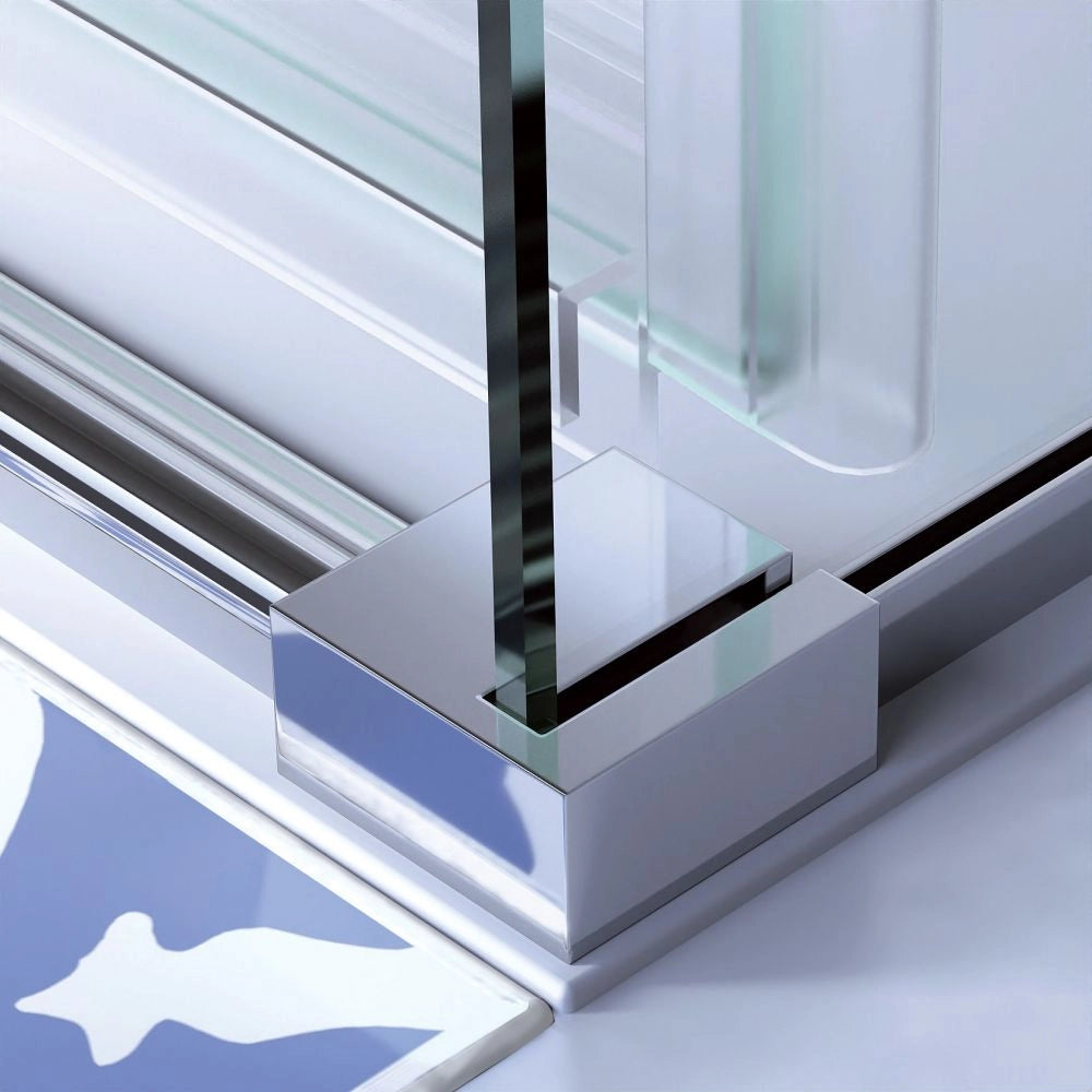 Box doccia 2 lati Fisso + Scorrevole Cristallo 8 mm Giava - Nice Soft Close - Misura: 90 x 100 x h190 cm