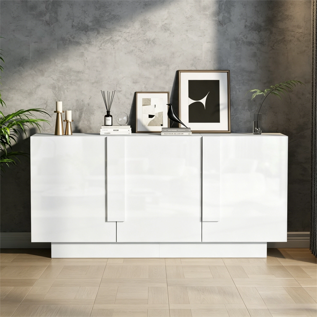 MADIA 160x35x60 cm 3 ante Bianco in truciolato con 6 vani