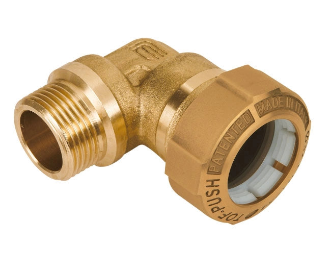 RACCORDO CURVO MASCHIO IN OTTONE TOF-PUSH ø20X1/2   EFFEBI S.P.A.
