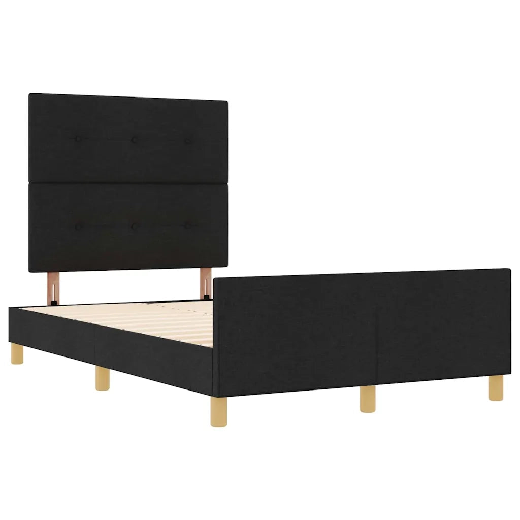 Struttura del letto con testiera Nero 120 x 200 cm Tessuto