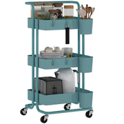 Carrello Portaoggetti Multifunzionale con Ruote e Ganci ¨C Zephmum ¨C Verde 42x38x86.5 cm
