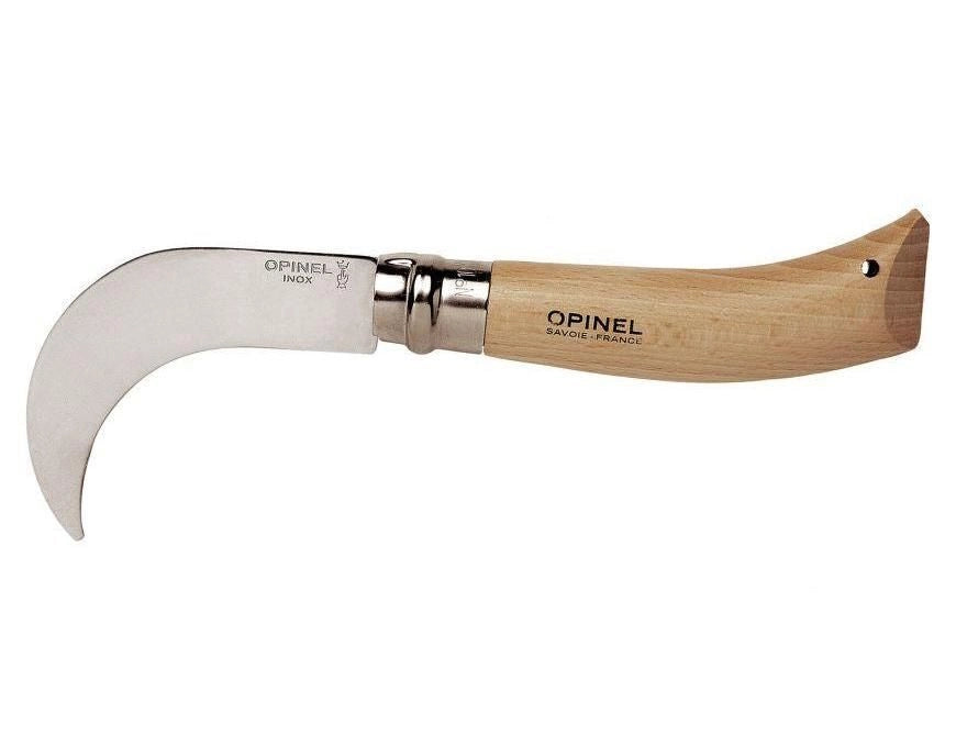 Opinel N°10 Roncola Serramanico Virobloc Lama Inox 10 cm Manico Legno di Faggio colore Legno