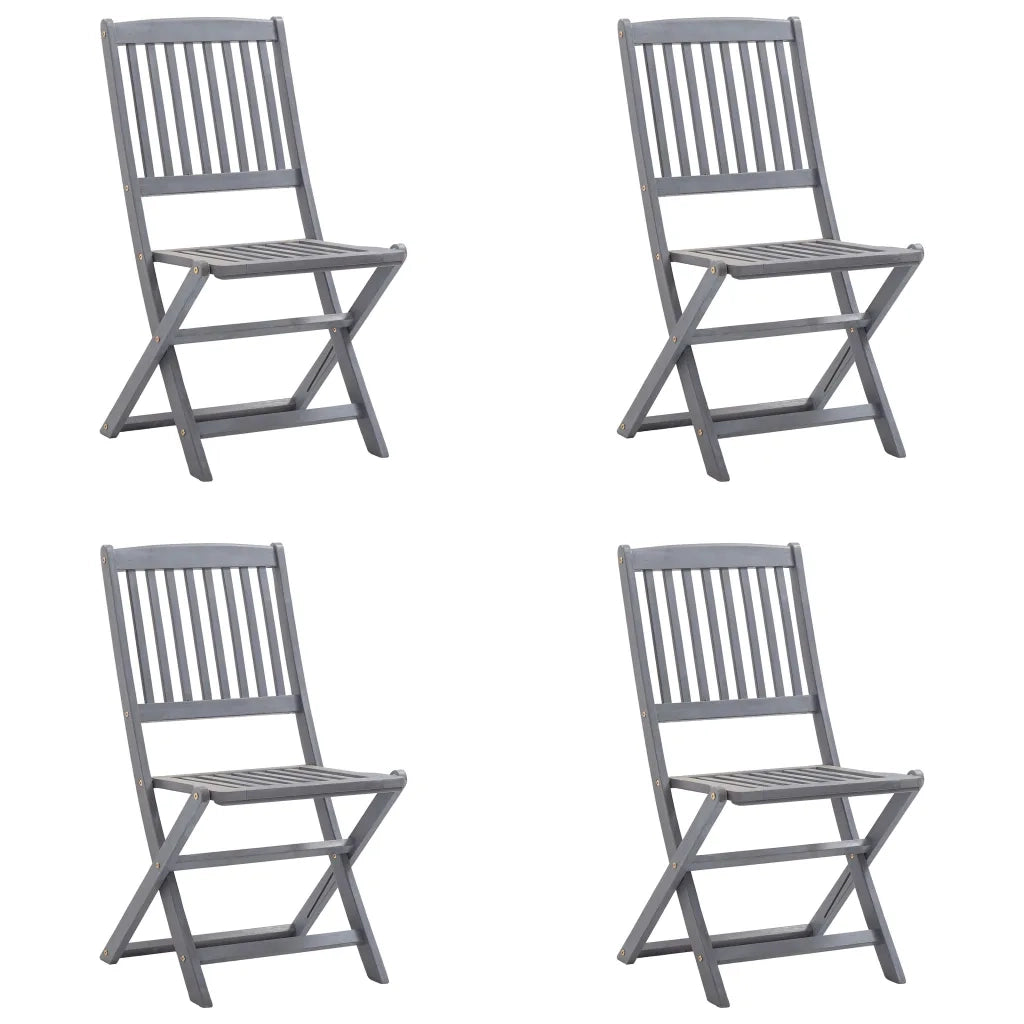 Sedie da Giardino Pieghevoli 4pz con Cuscini in Massello Acacia 3064568
