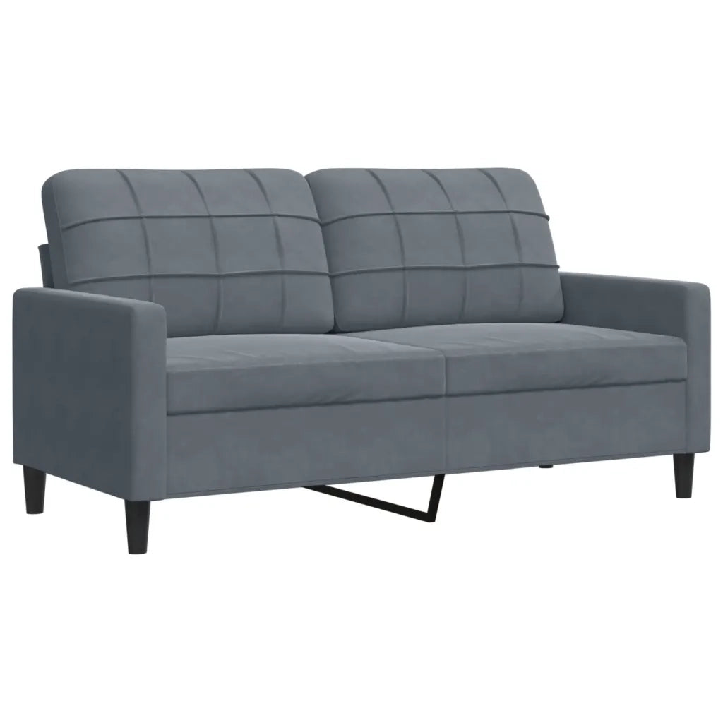 Set di Divani 3 pz con Cuscini e Rinforzi Grigio Scuro Velluto 3278452