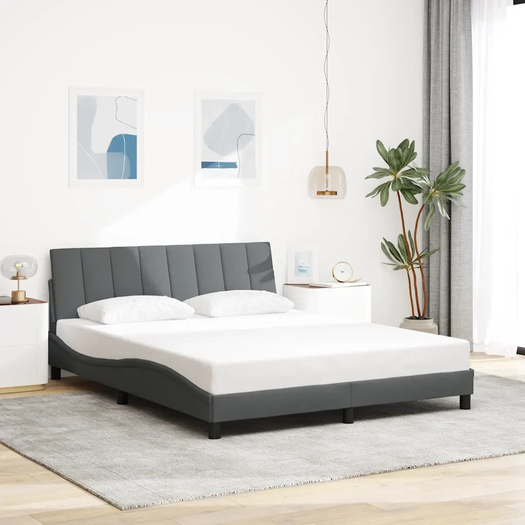Giroletto senza Materasso Hanko Grigio Scuro 160x200 cm Tessuto