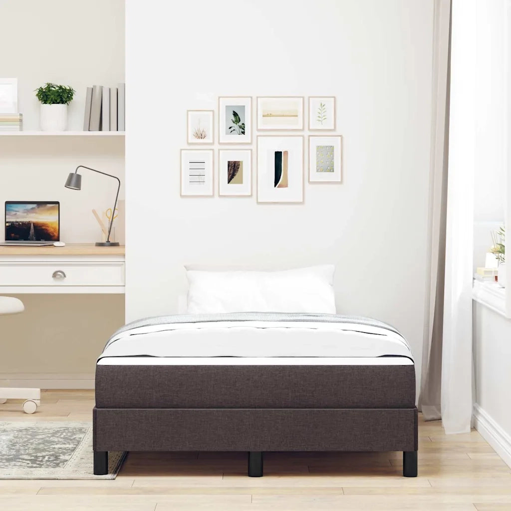 Letto a molle con materasso Marrone Scuro 120 x 200 cm Tessuto 3398482