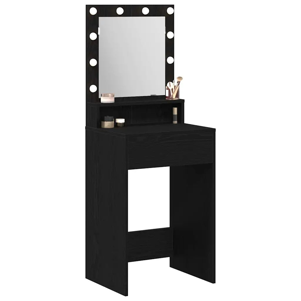 Toeletta | Tavolo da Trucco Rovere Nero 50 x 41 x 135 cm Legno multistrato