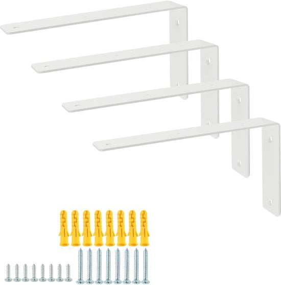 Sostegni per assi 125 mm - Beugeli pesanti e resistenti - Sostegni angolari da parete - Materiale duraturo - Supporto per assi - Massimizzazione dello spazio di stoccaggio - Sostegni per assi da parete