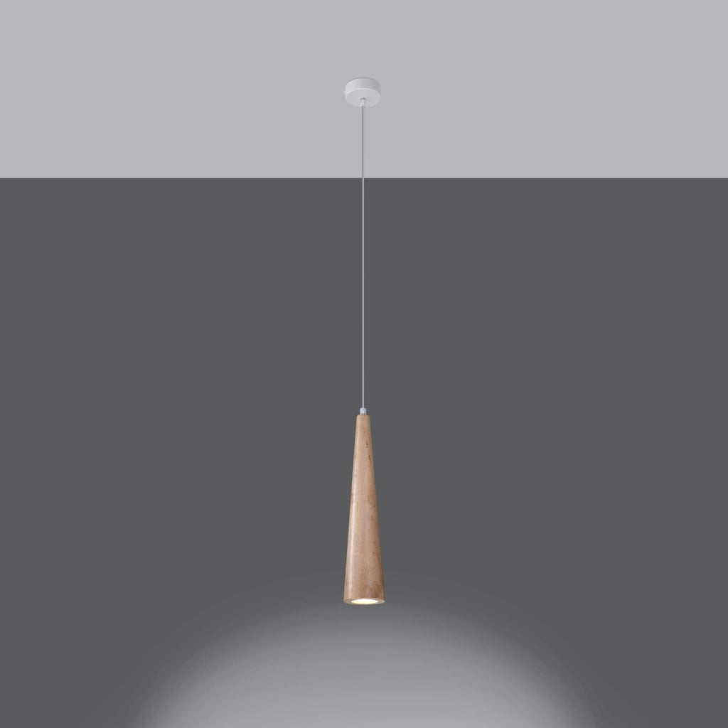 Lampada a sospensione SULA 1 in legno naturale
