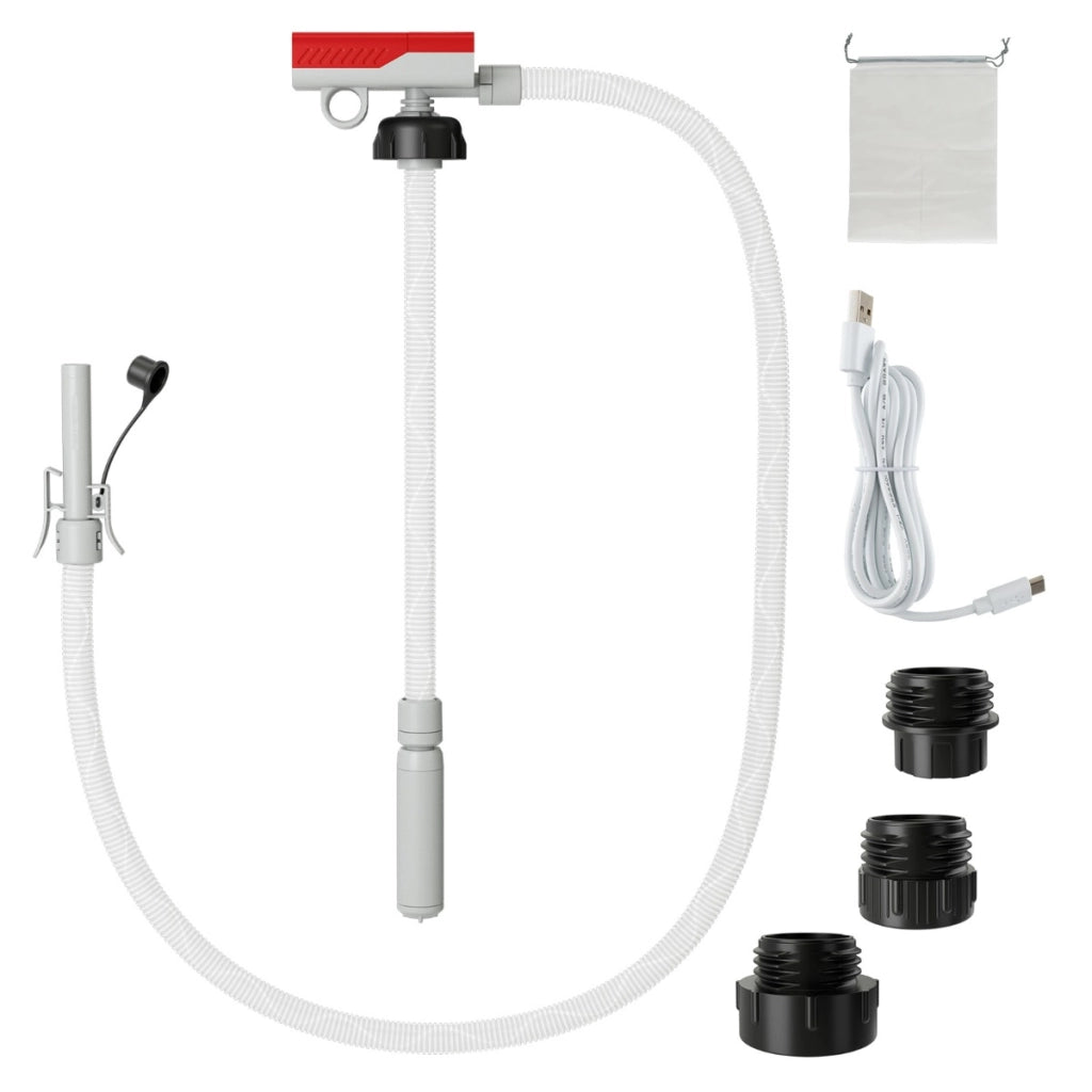 Pompa di trasferimento carburante con auto-Stop, Pompa per benzina alimentata da USB/batteria e flusso veloce 14LPM Rosso e Bianco