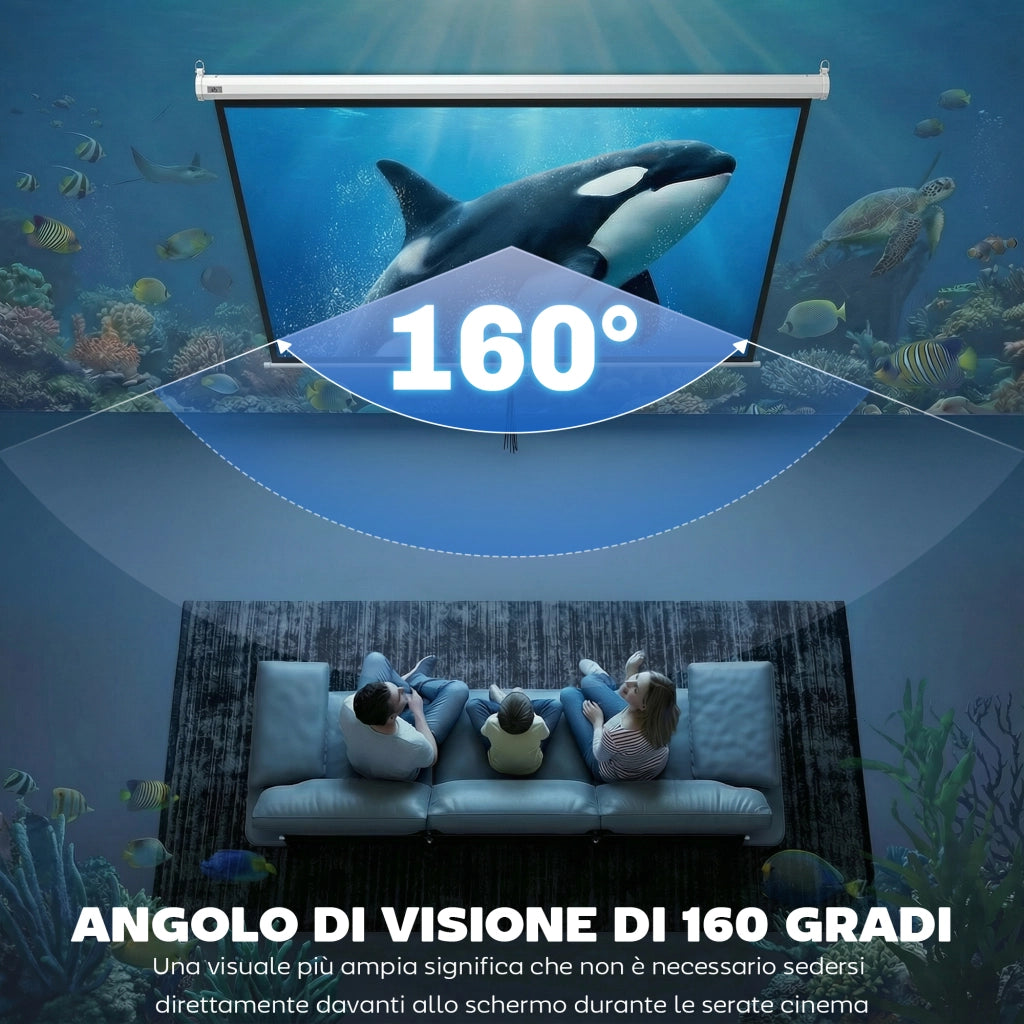 Telo per Proiettore 100' Bianco e Nero ¨C zephmum ¨C 210x8.6x7 cm