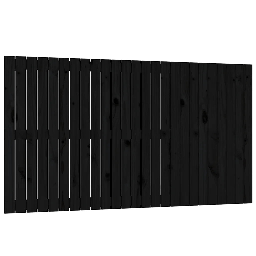 Testiera da Parete Nera 159,5x3x90 cm in Legno Massello di Pino 824902