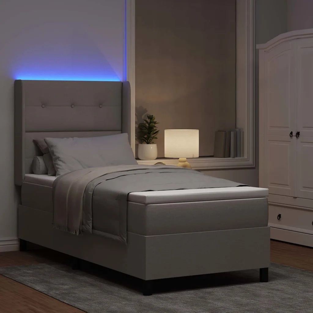 Letto a Sorgente LED con materasso Talpa 90 x 190 cm Tessuto