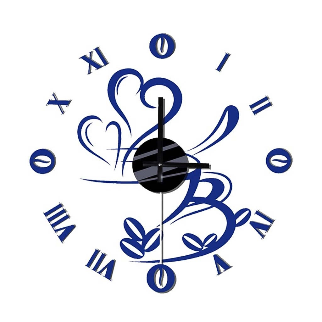 Kit orologio in vinile e schiuma EVA, blu, 60x60cm