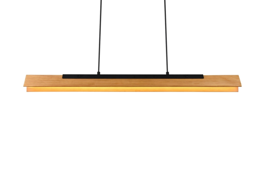 Lampada a sospensione LED Kerala nera legno 90cm Trio