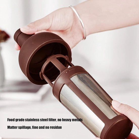 Apparecchio per la preparazione di cold brew caffè a doppia lastra in vetro da 1000 ml - filtro in acciaio inossidabile - accessori per caffè freddo e ghiaccio.