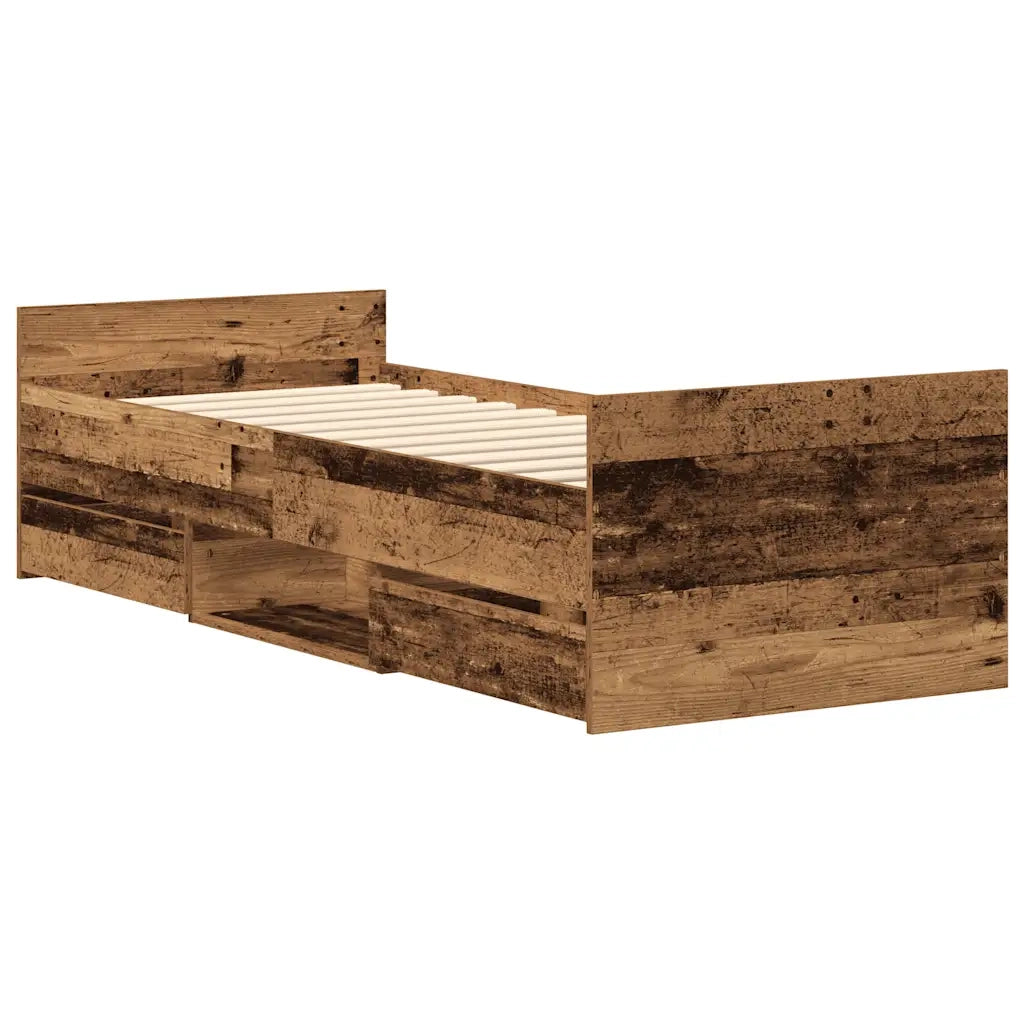 Giroletto senza Materasso-Struttura Letto Legno Antico 90x190cm in Truciolato 731648