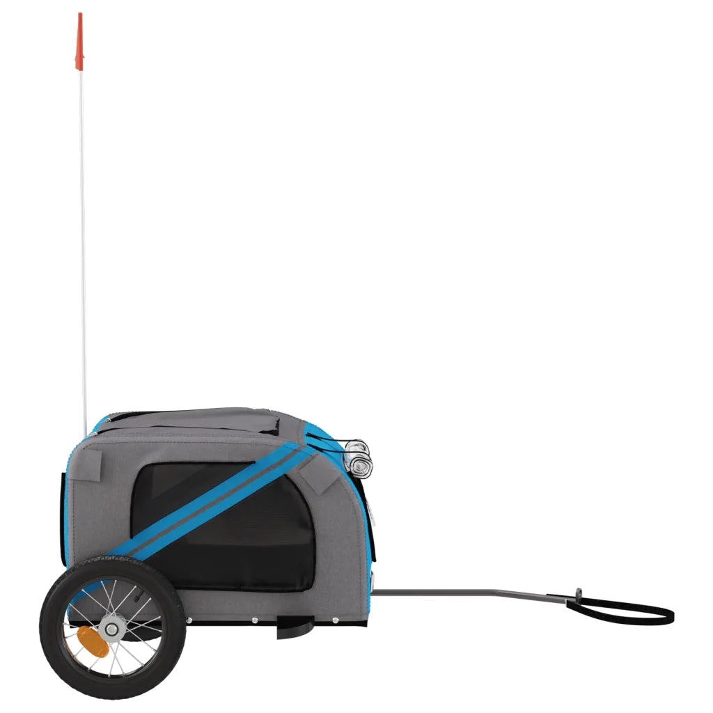 Rimorchio da Bici per Animali Blu e Grigio Oxford e Ferro 93869