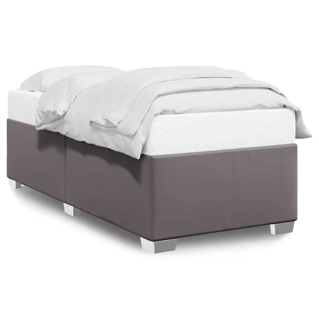 Letto singolo | Letto per adulti | Giroletto Grigio 100x200 cm in Similpelle