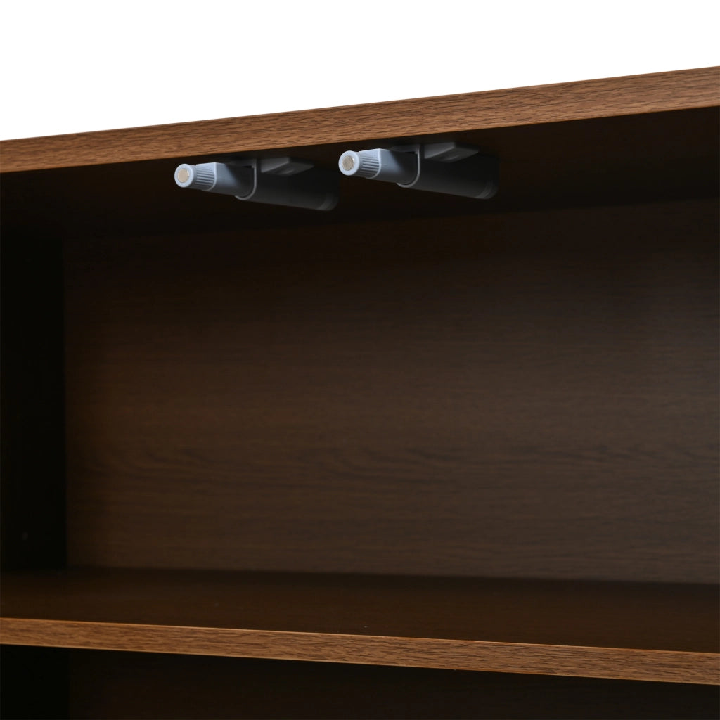 BUFFET 160x35x80 cm in Truciolato Noce e Nero con 4 Ante