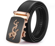 Cinturino per Uomo Nero Pelle - Cinturino Adattabile - Cerniera Automatica - Cinturino per Abito da Ufficio - Utilizzo Giornaliero - Ideale Regalo - Cinturino