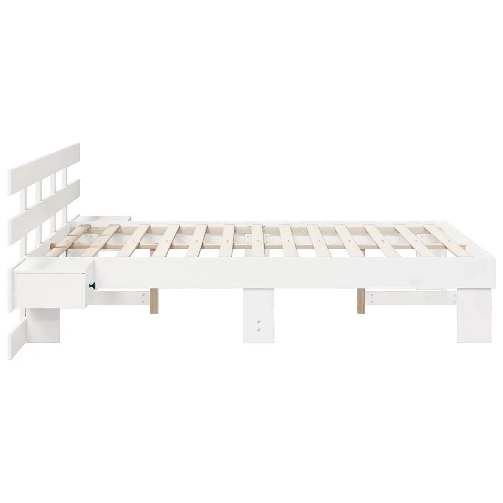 Struttura del letto-Giroletto-Rete del Letto Bianco 135 x 190 cm Pino massello 503250